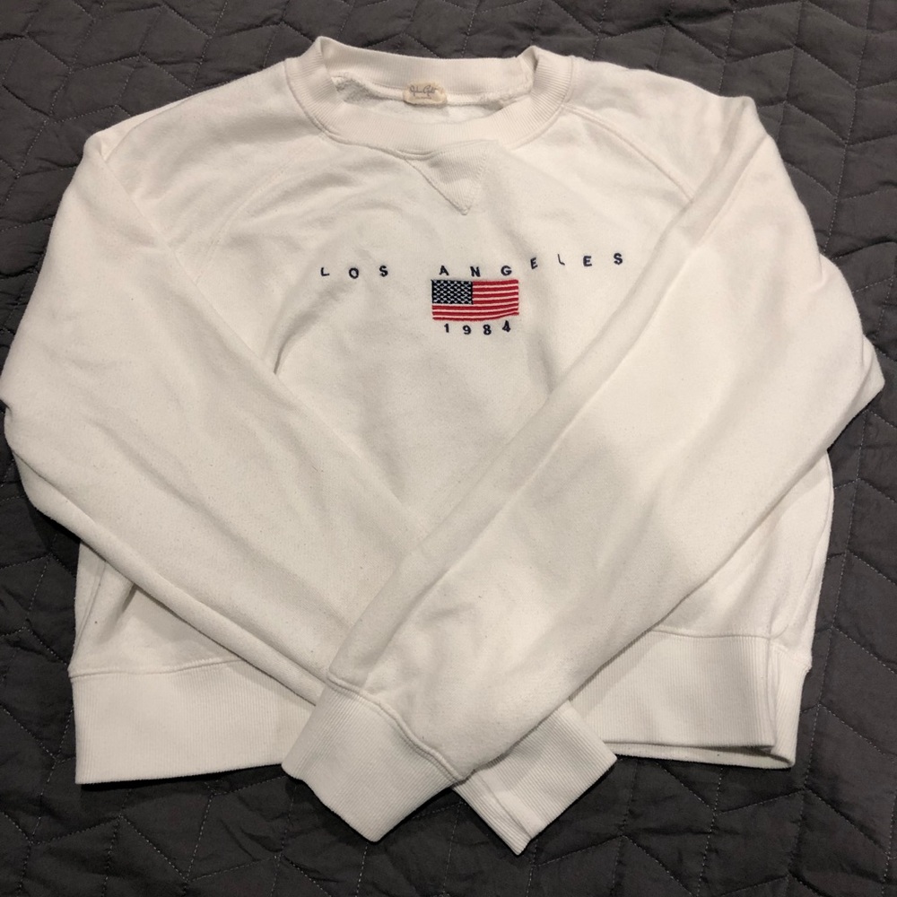 White cropped sweater